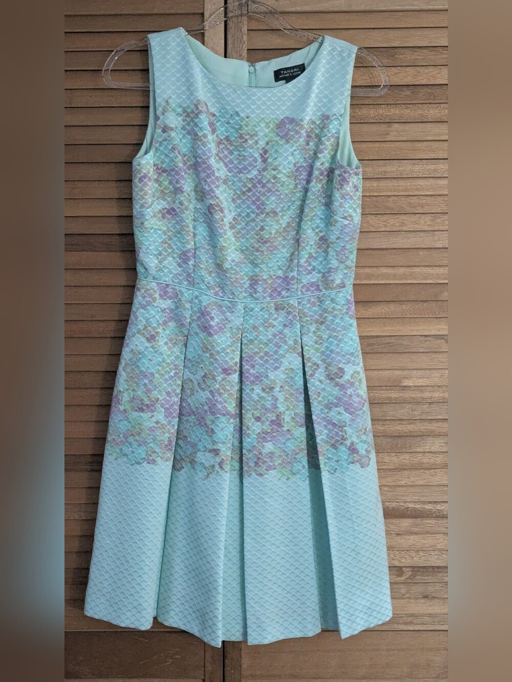 🔥EUC🔥Tahari ASL Sleeveless Mint Floral Fit-and-Flare Dress
